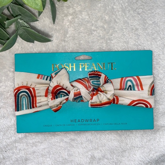 NWT Posh Peanut Skyla Rainbow Headwrap Bow 0-3M - Picture 1 of 6